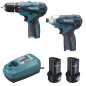 Ensemble de 2 machines 12 V Li-Ion 1,3 Ah  (DF330D + TD090D) MAKITA LCT204J