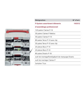 P-System assortiment éléments 145312 d'assemblage professionnel