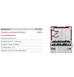 P-System assortiment éléments d'assemblage basic (Clamex P14 - Tenso P14 - Medius