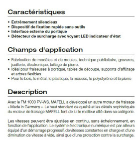 Moteur de fraisage FM 1000 PV-WS