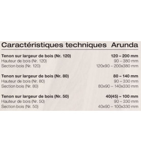 Gabarit de fraisage Arunda 120N Midi - Serie N Inclinable