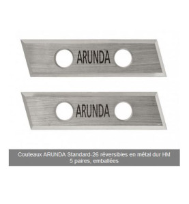 Couteaux ARUNDA Standard-26 réversibles en métal dur HM