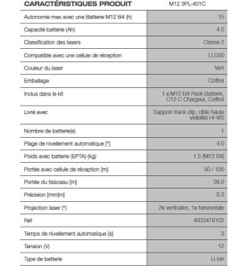M12 3PL-401C - Laser vert 3 lignes 360°