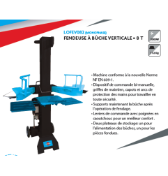 Lot Scie à buche LOSAB601LC + Fendeuse 8T LOFEV082 + 2x Range bûche acier offerts (Offre spéciale jusqu'au 29/10/21)