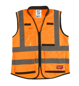 GILET PREMIUM HAUTE VISIBILTÉ ORANGE - S/M - 1 PC