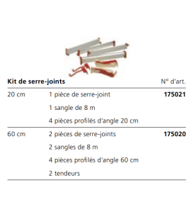 Jeu de serre-joints 60 cm