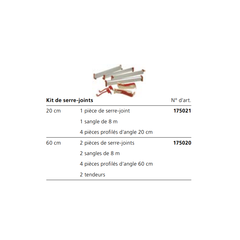 Jeu de serre-joints 20 cm