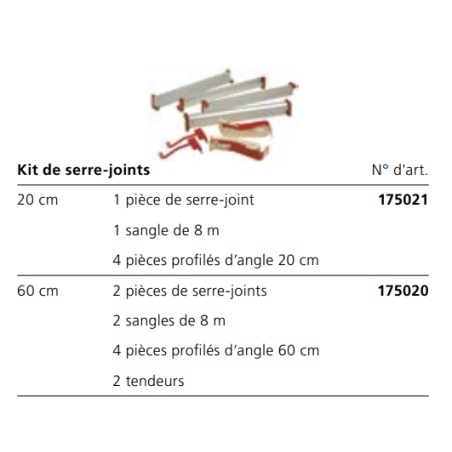 Jeu de serre-joints 20 cm