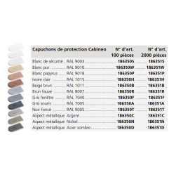 Capuchons de protection aspect métallisé acier sombre-2000 pcs