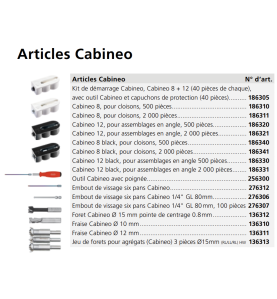 Cabineo 8 black,500 pcs,pour parois intérieures