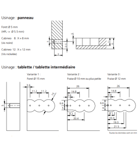 Cabineo 8,500 pcs, pour paroi intérieures