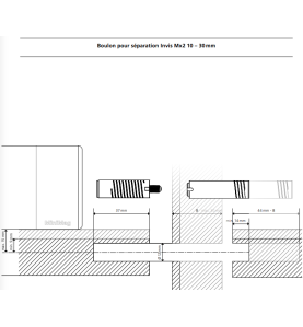 Invis mx piece de liaison pour cloison d'epaisseur (10x)