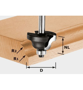 Fraise double moulure HW S8 D31,7/R4/R4 Festool