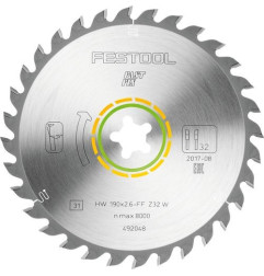 Lame de scie circulaire HW 190x2,6 FF W32 WOOD UNIVERSAL Festool